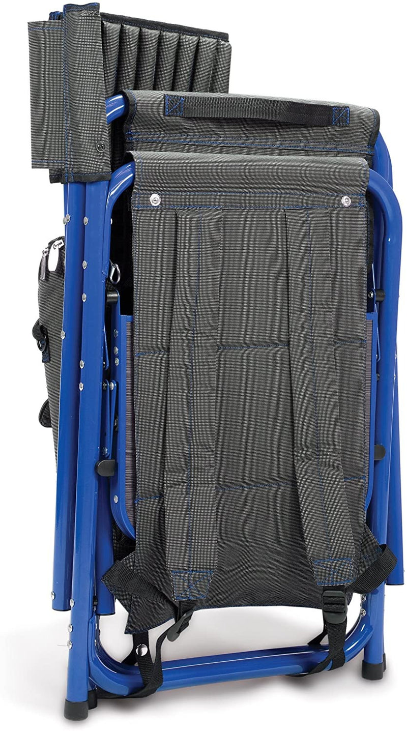 ONIVA - a Picnic Time Brand Fusion Original Design Outdoor Folding Chair, Gray with Blue Frame, 33 x 7 x 21