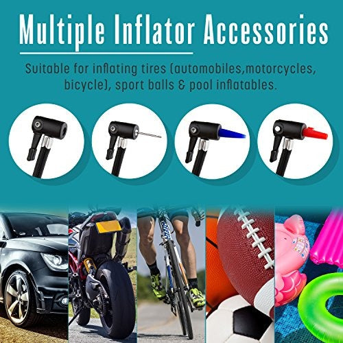 Wagan EL7315 Digital Display Dual AC/DC 110V/12V Air Compressor Tire Inflator with Nozzle Adapters for Vehicle Outdoor and Home Indoor Use, Black