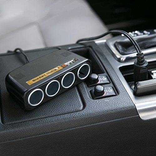 Wagan 4-Way 12V Automotive Socket Splitter and Extender, Cigarette Power Splitter