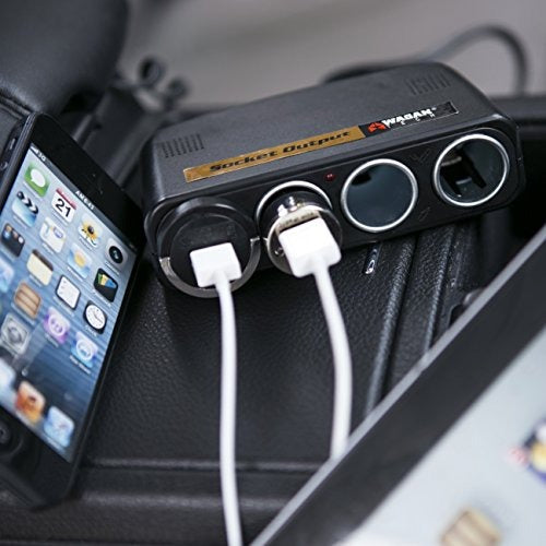 Wagan 4-Way 12V Automotive Socket Splitter and Extender, Cigarette Power Splitter
