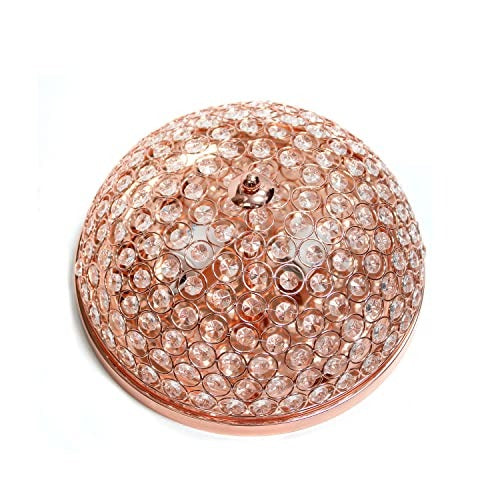 Home Outfitters Crystal Glam 2 Light Ceiling Flush Mount, Rose Gold
