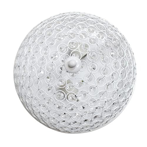 Home Outfitters Crystal Glam 2 Light Ceiling Flush Mount, White