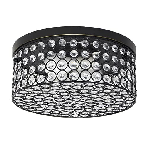 Home Outfitters Glam 2 Light 12 Inch Round Flush Mount, Restoration Bronze