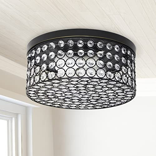 Home Outfitters Glam 2 Light 12 Inch Round Flush Mount, Restoration Bronze