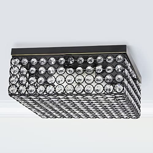 Home Outfitters Glam 2 Light 12 Inch Square Flush Mount, Restoration Bronze