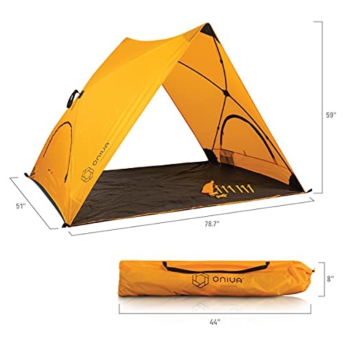 ONIVA - a Picnic Time brand A-Shade Beach Tent - Pop Up Tent - Beach Shade, (Light Orange)