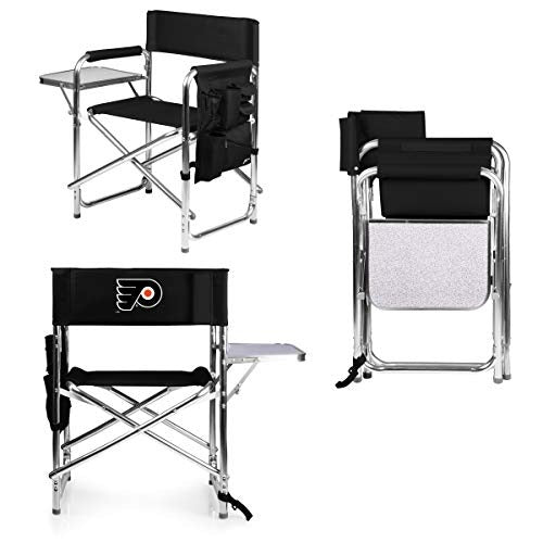 PICNIC TIME NHL Philadelphia Flyers Sports Chair with Side Table - Beach Chair - Camp Chair for Adults