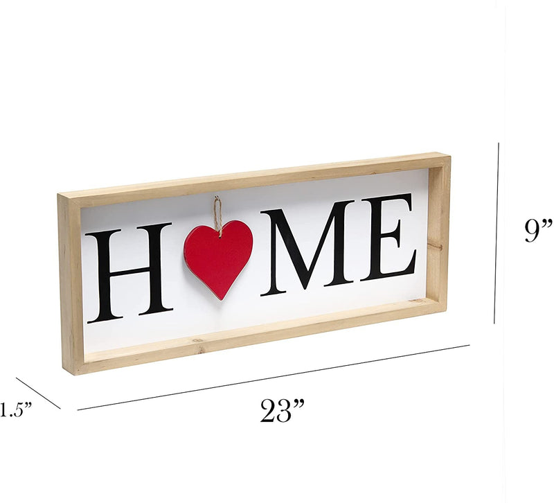 Home Outfitters Rustic Farmhouse Wooden Seasonal Interchangeable Symbol "Home" Frame with 12 Ornaments, Natural