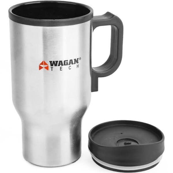 Wagan Tech 2227-1 Electronic Heated Travel Mug - Stainless Steel - 12V - 16 oz - 2 pack