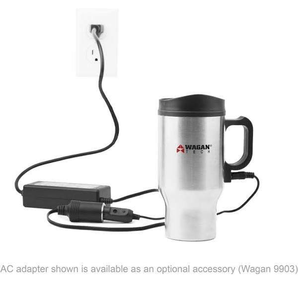 Wagan Tech 2227-1 Electronic Heated Travel Mug - Stainless Steel - 12V - 16 oz - 2 pack