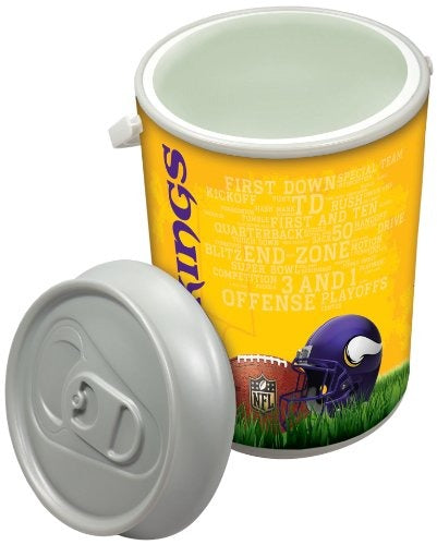 NFL Minnesota Vikings Digital Print Mega Can Cooler, One Size, Silver Gray