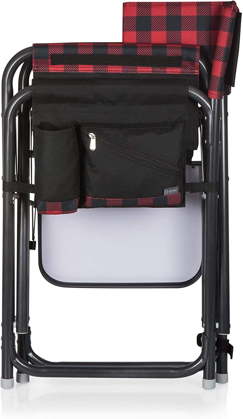 ONIVA - a Picnic Time Brand Outdoor Directors Folding Chair, Red/Black Buffalo Plaid