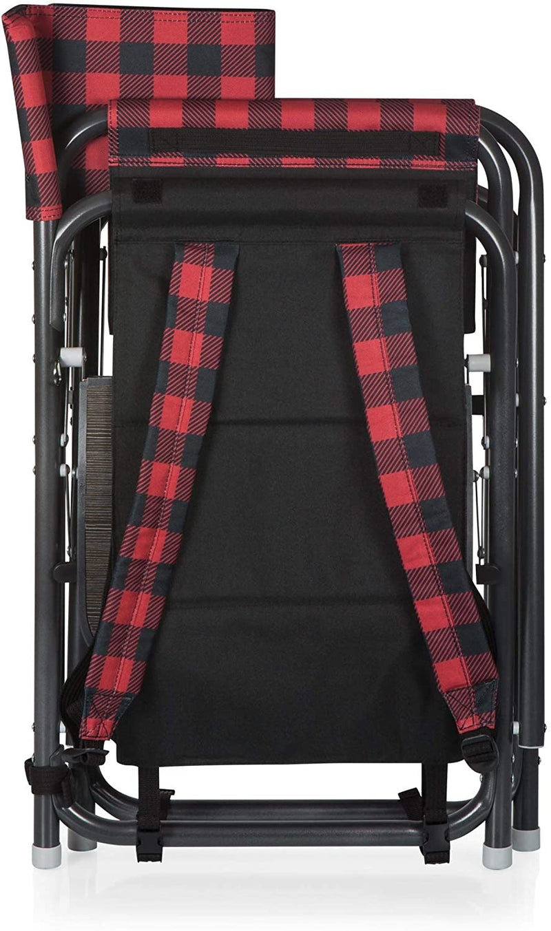 ONIVA - a Picnic Time Brand Outdoor Directors Folding Chair, Red/Black Buffalo Plaid