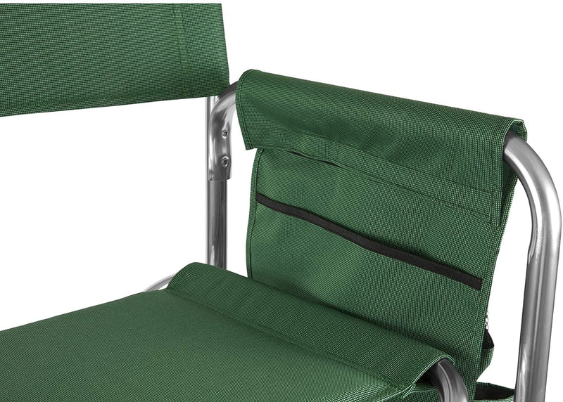 Sports Chair with Side Table - Beach Chair - Camp Chair for Adults, (Hunter Green)