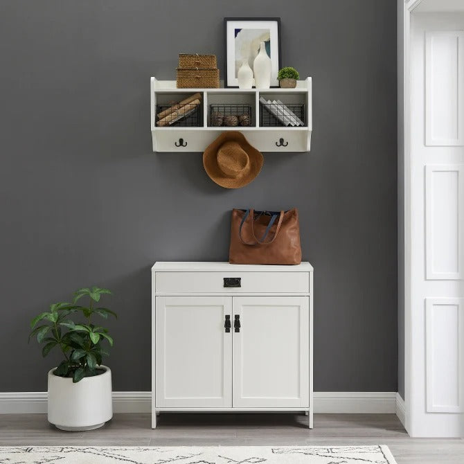 Crosley Furniture Fremont Distressed White 2-Piece Entryway Set