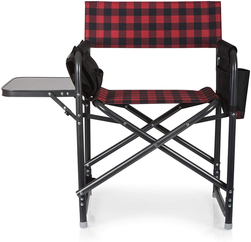 ONIVA - a Picnic Time Brand Outdoor Directors Folding Chair, Red/Black Buffalo Plaid