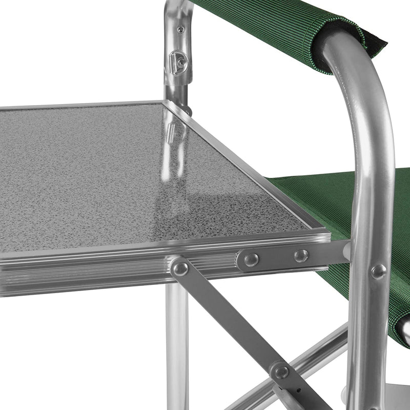 Sports Chair with Side Table - Beach Chair - Camp Chair for Adults, (Hunter Green)