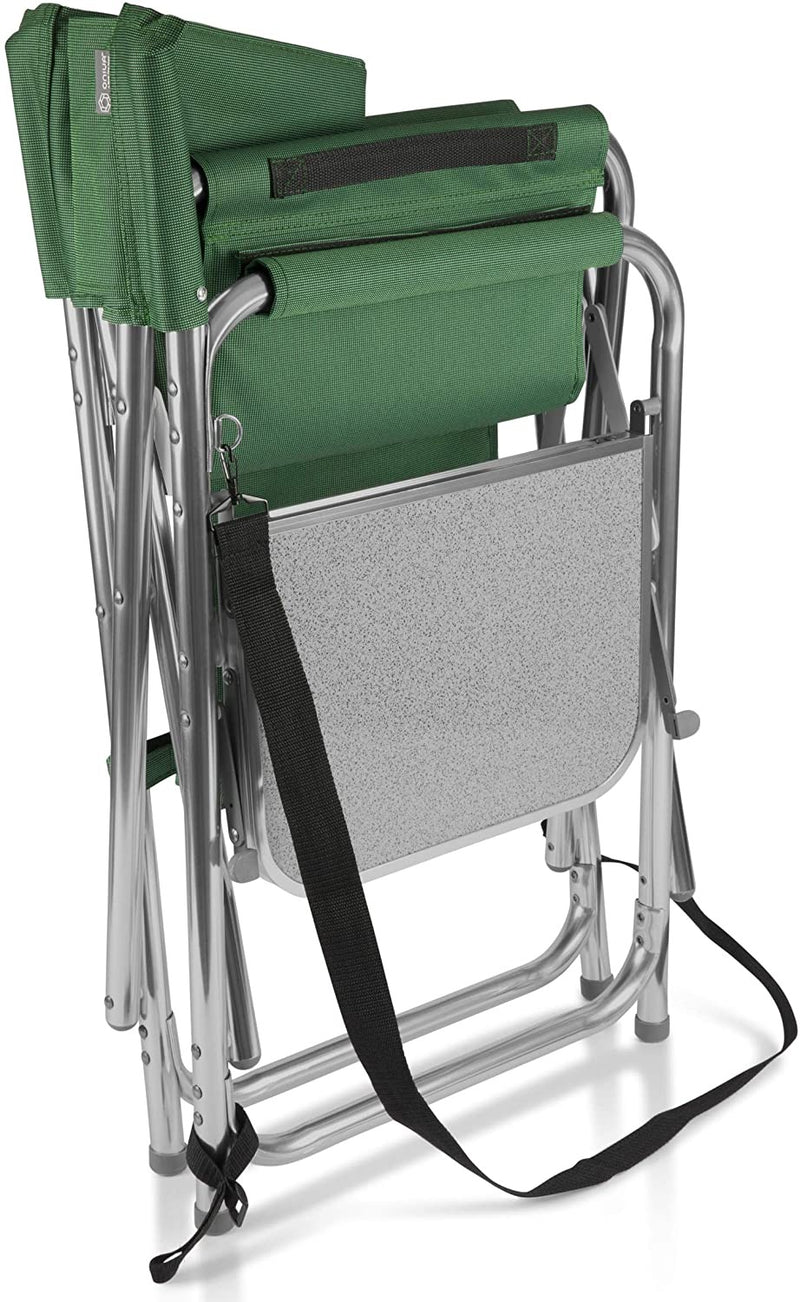Sports Chair with Side Table - Beach Chair - Camp Chair for Adults, (Hunter Green)