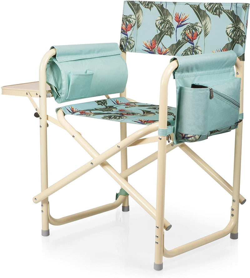 ONIVA - a Picnic Time brand Outdoor Directors Folding Chair, Tropical Foliage
