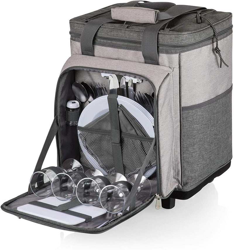 PICNIC TIME Rolling Picnic Cooler, Heathered Gray