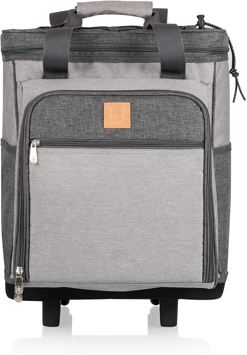 PICNIC TIME Rolling Picnic Cooler, Heathered Gray