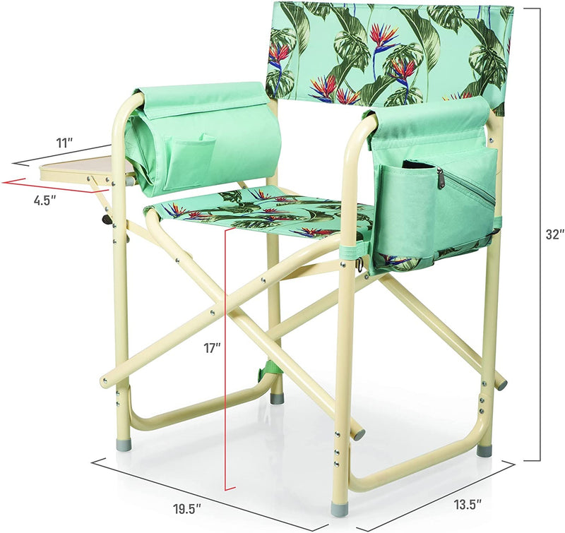 ONIVA - a Picnic Time brand Outdoor Directors Folding Chair, Tropical Foliage