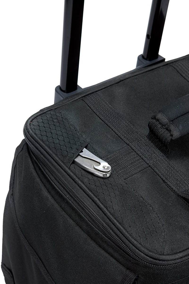 LEGACY - a Picnic Time Brand Bodega Insulated 12-Bottle Wine Tote with Integrated Trolley, Black, 15x14.3x17.3 inches