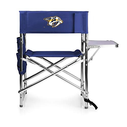 PICNIC TIME NHL Nashville Predators Sports Chair with Side Table - Beach Chair - Camp Chair for Adults