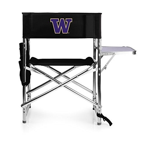NCAA Washington Huskies Sports Chair with Side Table - Beach Chair - Camp Chair for Adults