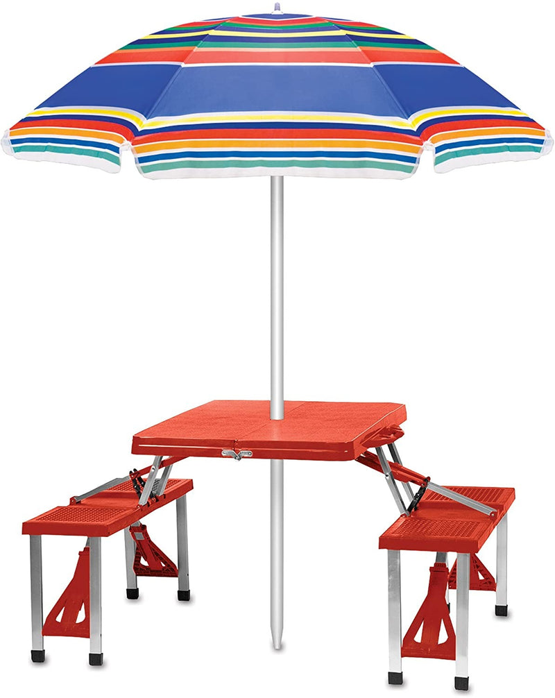 ONIVA - a Picnic Time Brand Portable Folding Picnic Table with Seating for 4, Red , 36.2" x 18" x 5.5"