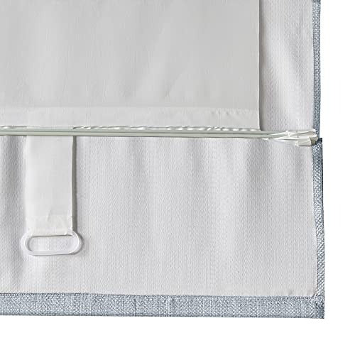 Madison Park Galen Cordless Roman Shades - Fabric Privacy Panel Darkening, Energy Efficient, Thermal Insulated Window Blind Treatment, for Bedroom, Living Room Decor, 31" x 64", Blue