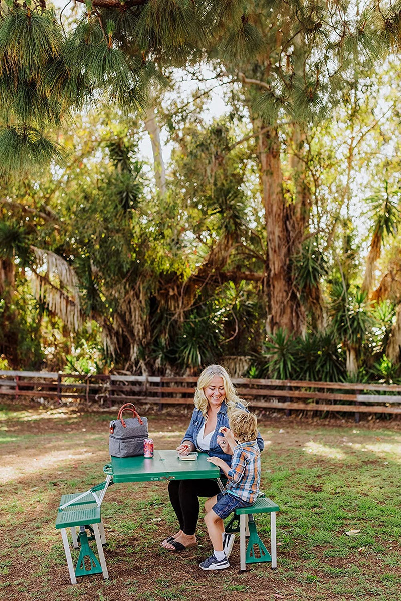 ONIVA - a Picnic Time Brand Portable Folding Picnic Table with Seating for 4, Green, 36 x 6 x 18