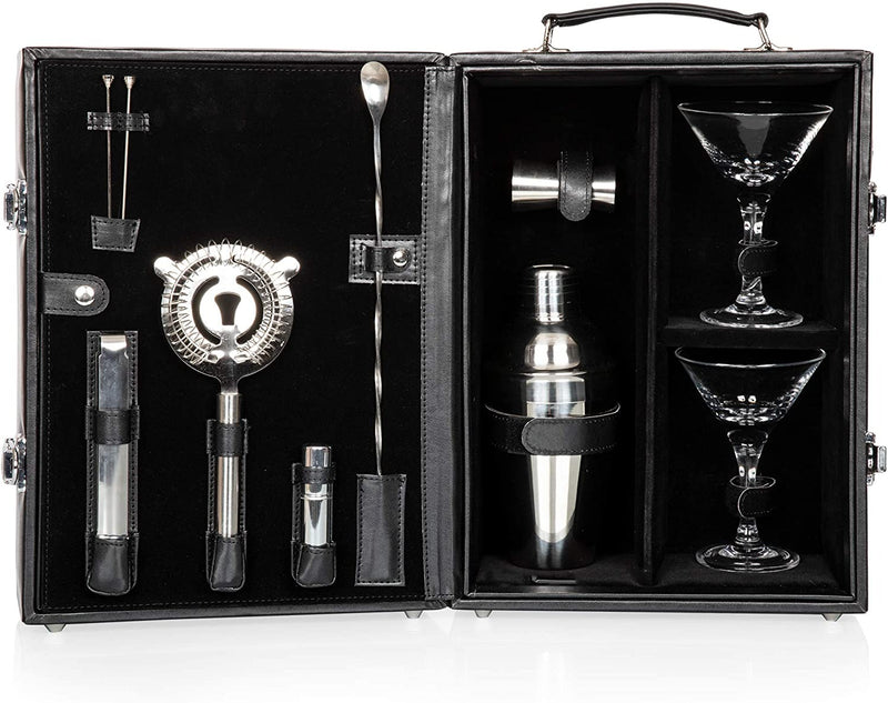 Legacy - A Picnic Time Brand Case Manhattan Cocktail Travel Set with Bar Tools, One Size, Black