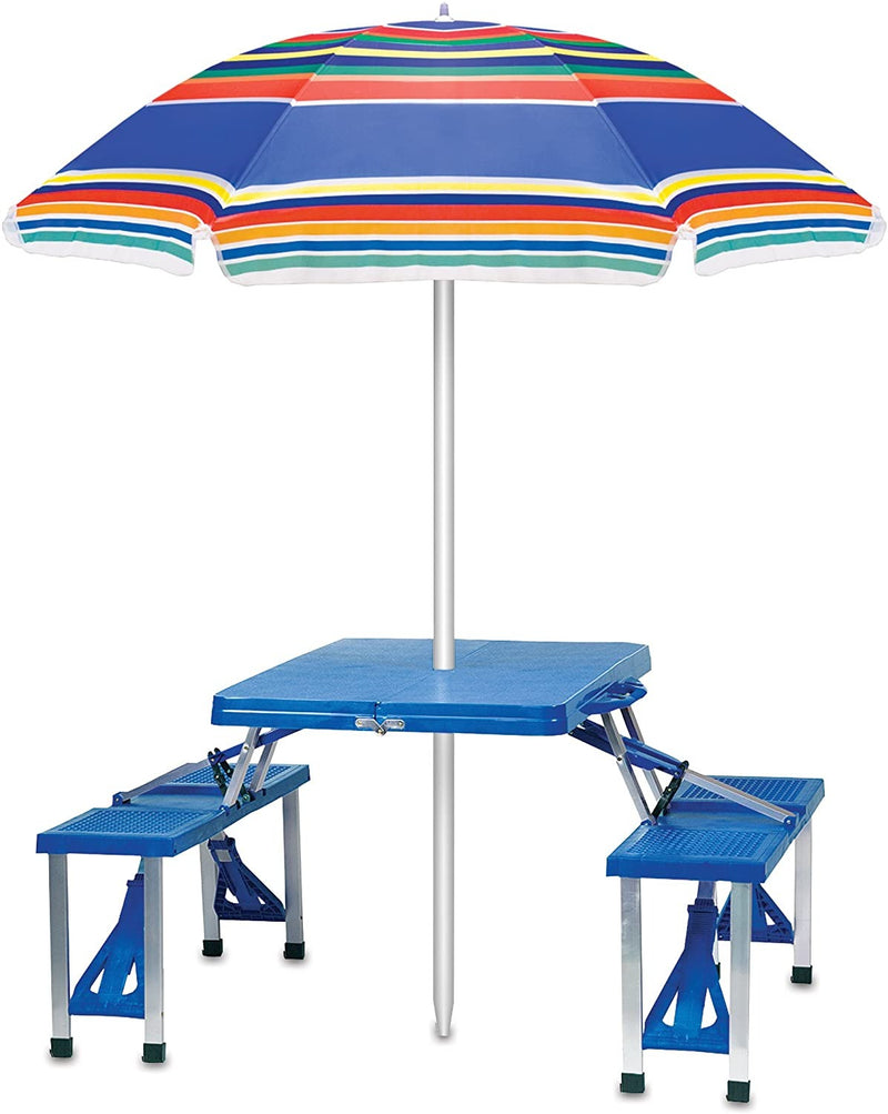 ONIVA - a Picnic Time Brand Portable Folding Picnic Table with Seating for 4, Blue, 36.2" x 18" x 5.5"