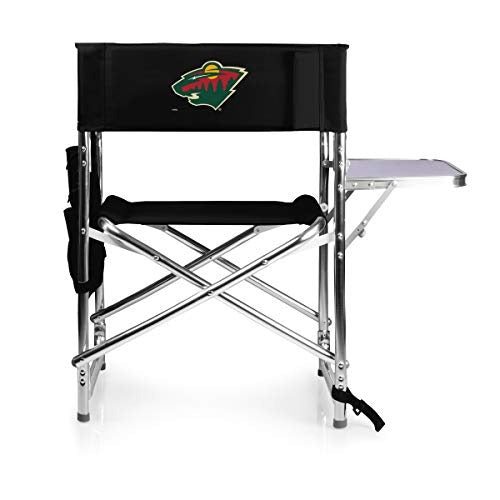 PICNIC TIME NHL Minnesota Wild Sports Chair with Side Table - Beach Chair - Camp Chair for Adults