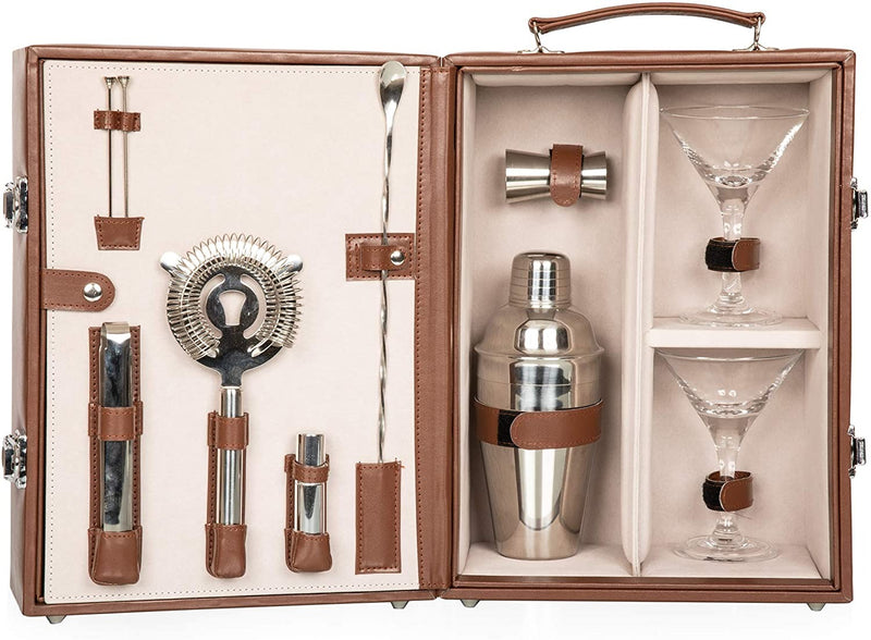 Legacy-A Picnic Time Brand Manhattan Cocktail Travel Set with Bar Tools, One Size, Mahogany