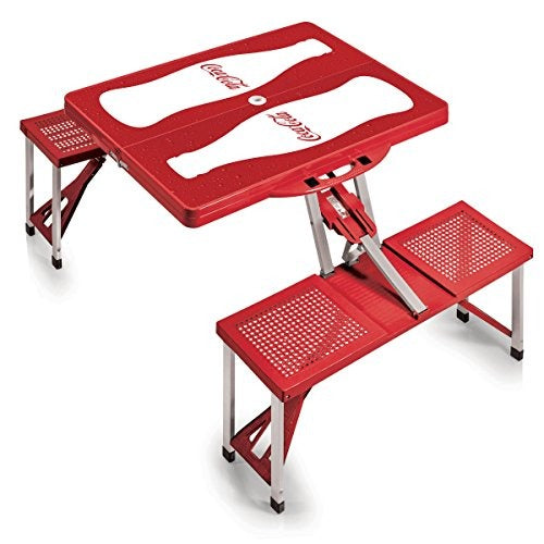 PICNIC TIME Coca-Cola Portable Picnic Table with Seating for 4, Bottle Print, 34 x 4.25 x 15.5