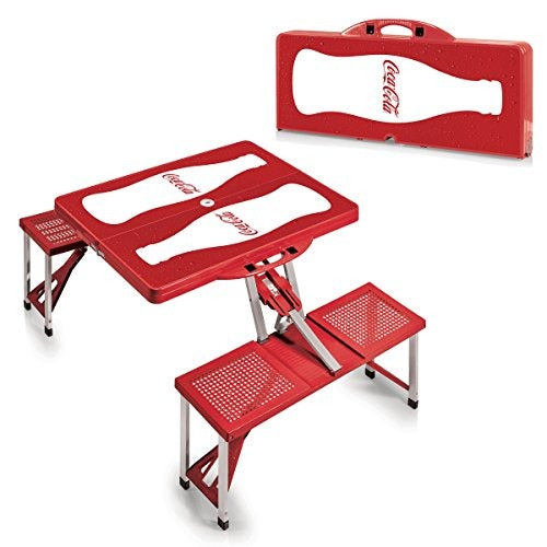 PICNIC TIME Coca-Cola Portable Picnic Table with Seating for 4, Bottle Print, 34 x 4.25 x 15.5