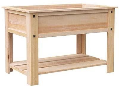 Panacea 81711 Mission Cedar Elevated Garden Bed with Shelf, Tan, 4&