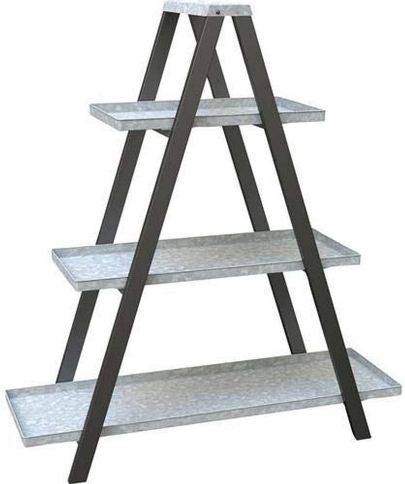 Panacea 83481 Ladder A-Frame Plant Stands, 44 in, Vintage Galvanized