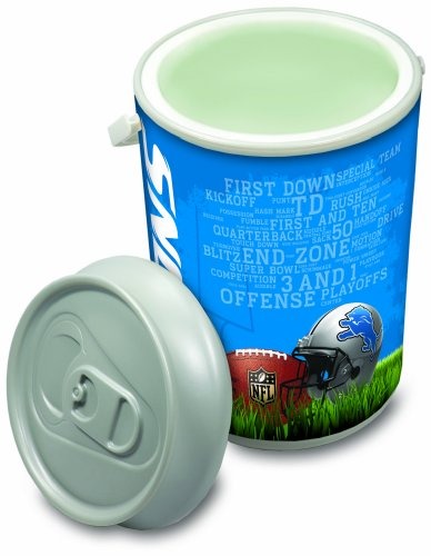 NFL Detroit Lions Digital Print Mega Can Cooler, One Size, Silver Gray