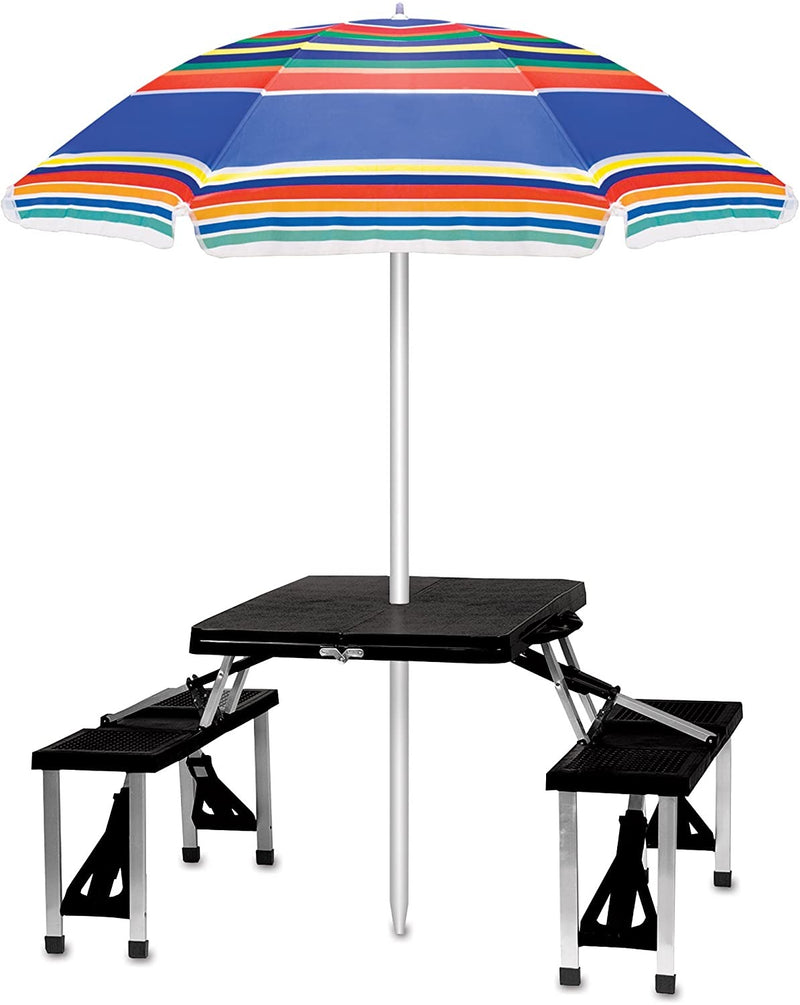ONIVA - a Picnic Time Brand Portable Folding Picnic Table with Seating for 4, Black, 36.2" x 18" x 5.5"