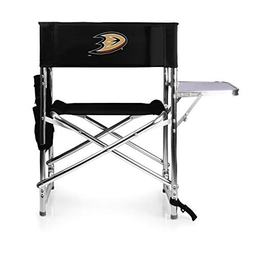 PICNIC TIME NHL Anaheim Ducks Sports Chair with Side Table - Beach Chair - Camp Chair for Adults