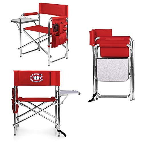 PICNIC TIME NHL Montreal Canadiens Sports Chair with Side Table - Beach Chair - Camp Chair for Adults