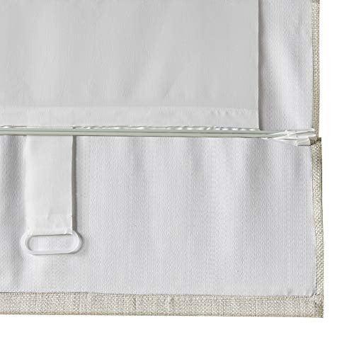 Madison Park Galen Cordless Roman Shades - Fabric Privacy Panel Darkening, Energy Efficient, Thermal Insulated Window Blind Treatment, for Bedroom, Living Room Decor, 31" x 64", Grey