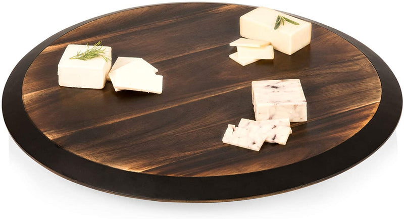 TOSCANA - a Picnic Time Brand Lazy Susan Acacia Serving Tray, 18-Inch, Natural