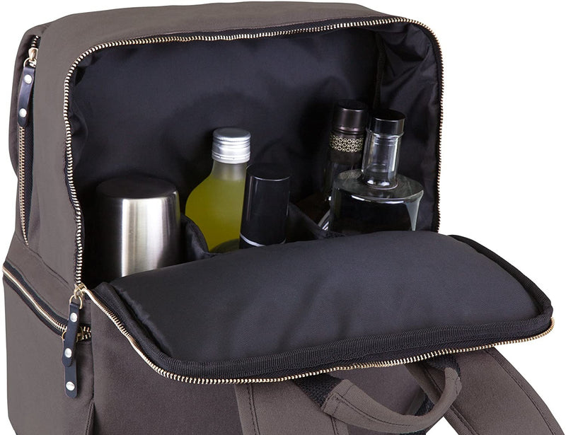 LEGACY - a Picnic Time Brand Bar Backpack 16-Piece Portable Cocktail Set, Grey/Black