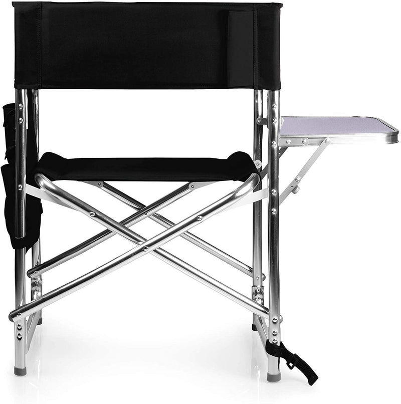 Sports Chair with Side Table - Beach Chair - Camp Chair for Adults, (Black)