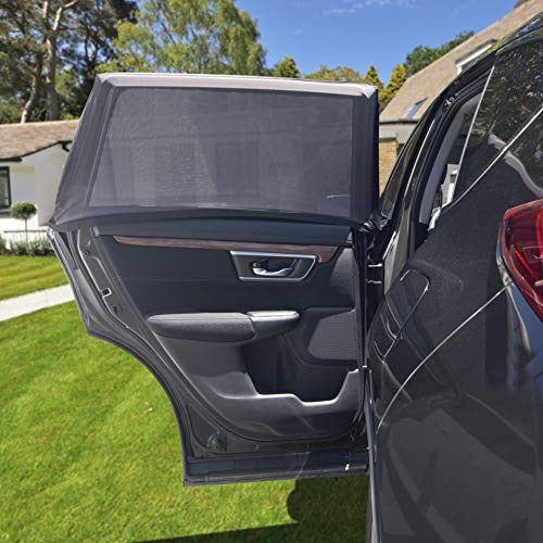 Wagan IN6008 Easy Air Auto Screen Car Side Window Sun Shade Car Rear Side Window Sunshades Breathable Mesh Baby Sun Shade Protects Kids from Sun Glare and UV Rays- 2 Pack (Large)