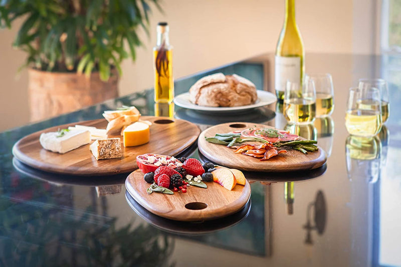 Set of 3 Pebble Shaped Acacia Serving Boards, (Acacia Wood)